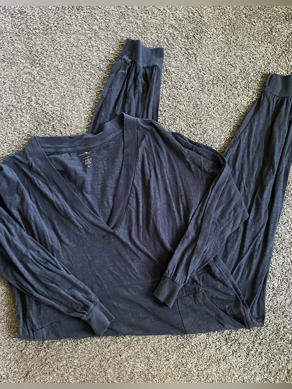 Natural Life Charlie Boho Utility Lounge Jumpsuit Medium Gray V-Neck Oversized